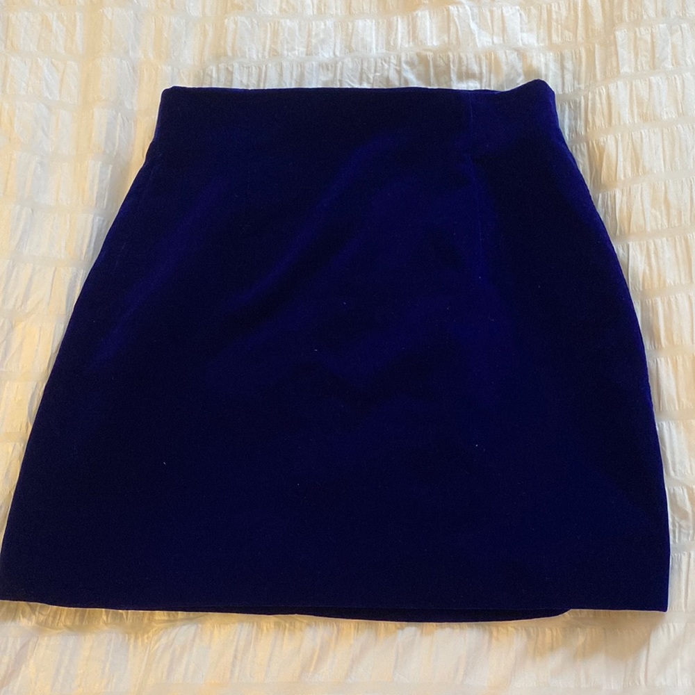 Zara velvet blue mini skirt size XS